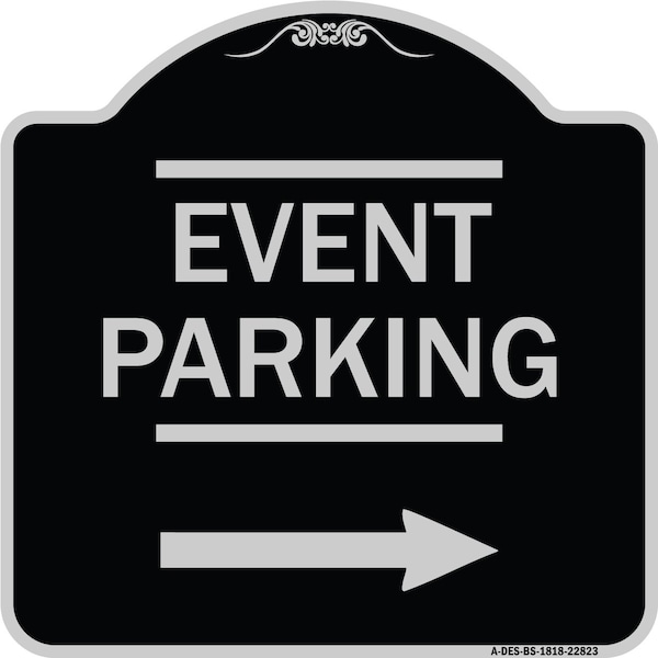 Thanks for Coming Turn Right for Exit Event Parking W/ Right Arrow Alum, 18" L, 18" H, BS-1818-22823
